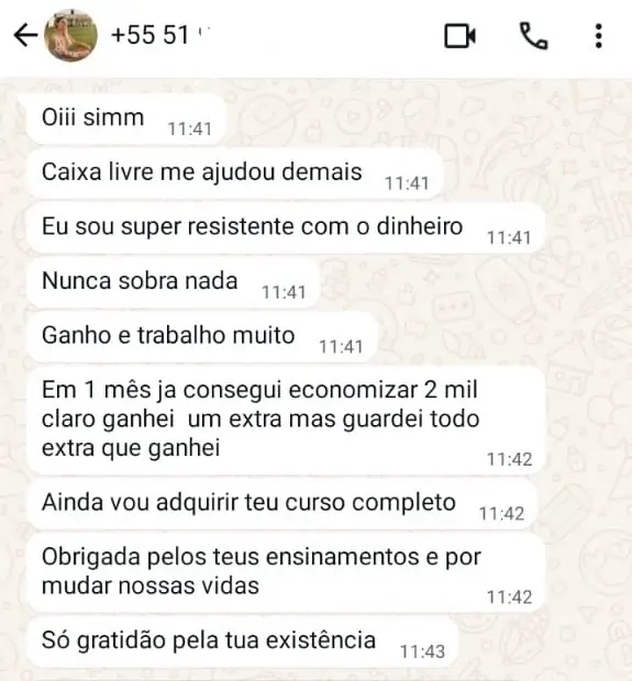 Depoimento da Andressa sobre o Caixa Livre